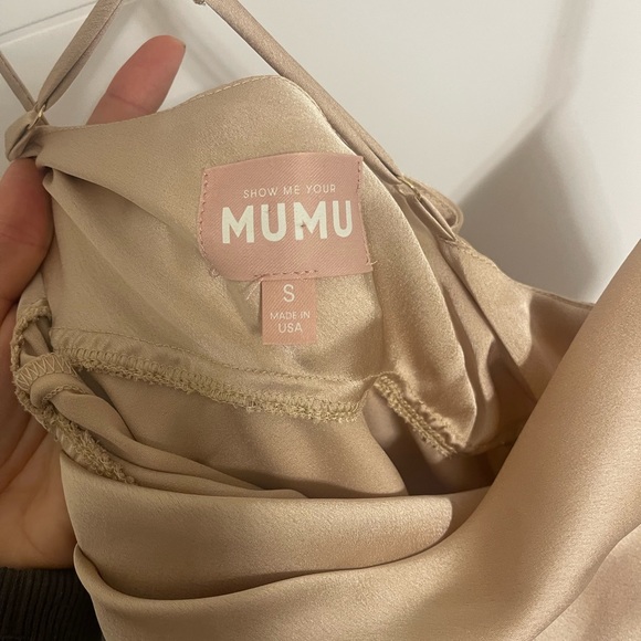 Show Me Your Mumu Tuscany Maxi Slip Dress in Champagne Luxe Satin size small - Picture 5 of 6